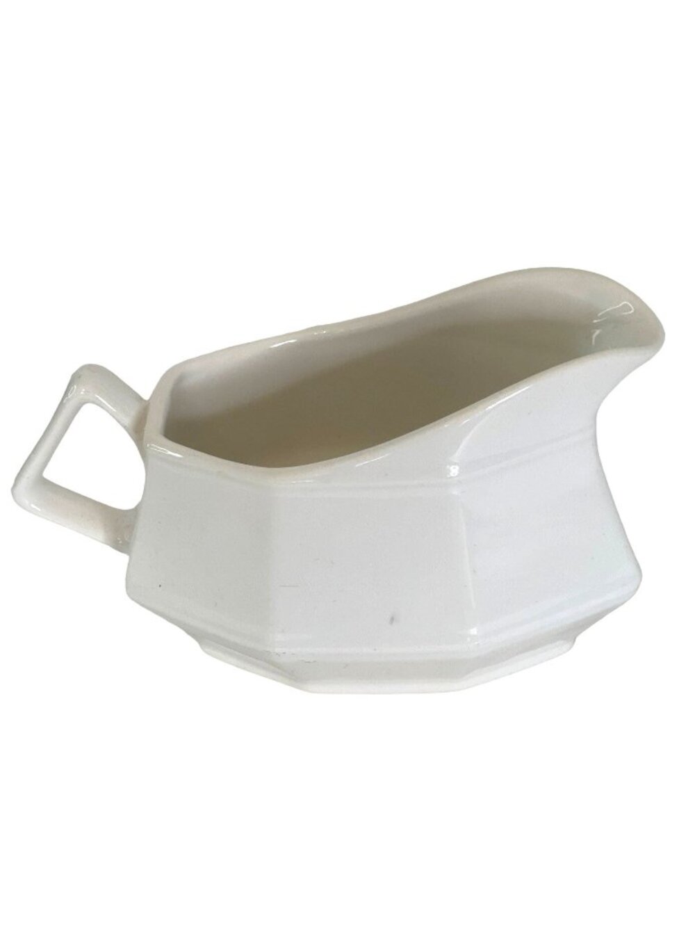 Vintage Gravy Boat Homer Laughlin Colonial White Ceramic Ironstone Dover Shape